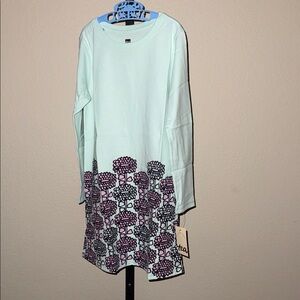 NWT Tea Collection Mint with Purple and Pink Floral Garden Dress Girl’s Size 6